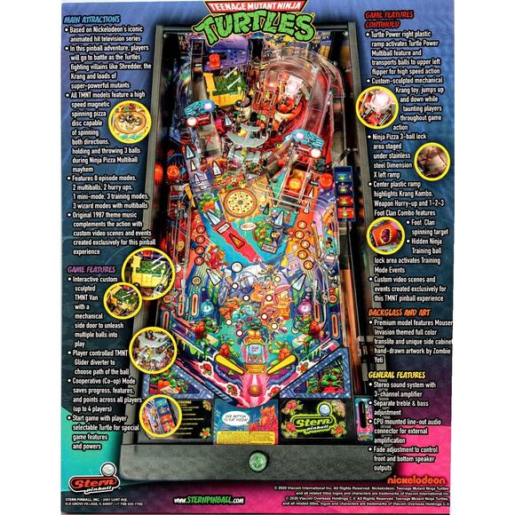 Stern Teenage Mutant Ninja Turtles Premium Edition Pinball Machine FLYER Art - Picture 2 of 2